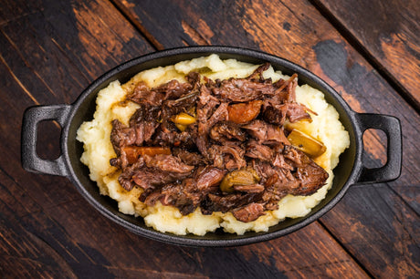 Slow-Braised Beef Roast with Red Wine, Garlic & Rosemary