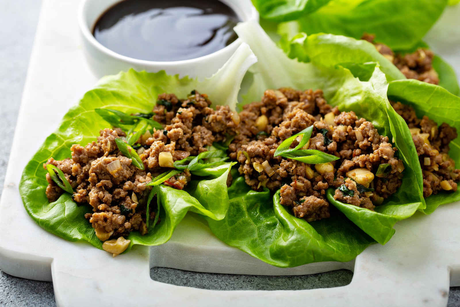 Crispy Korean-Inspired Beef & Rice Lettuce Cups