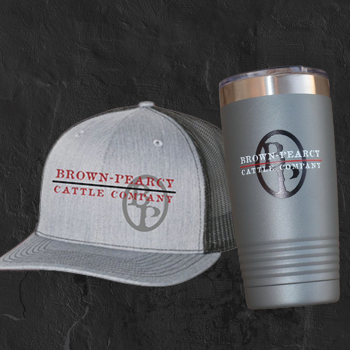 Brown Pearcy Tumbler & Hat
